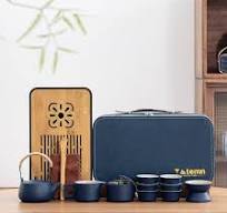 Amazon.com | Tmtemn 14-Piece Portable Ceramic Travel Tea Set ...