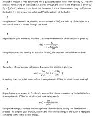 However, in the case of most bullets, they do not go beyond a few feet. Solved A Bullet Of Mass M Is Fired Downward Into A Quiesc Chegg Com