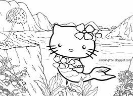 Print free hello kitty coloring sheets and her friends for coloring. Mermaid Hello Kitty Coloring Pages Novocom Top