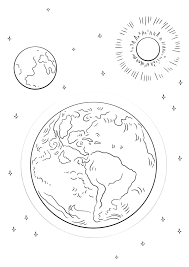 God made the sun moon and stars coloring page. Earth Moon And Sun Coloring Page Free Printable Coloring Pages For Kids