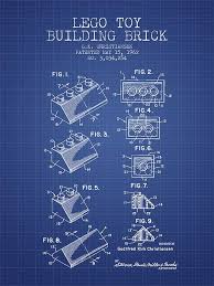 Lego Toy Building Brick Patent From 1962 Blueprint Art Print By Aged Pixel Lego Poster Lego Patent Blueprint Art