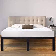 Sleeplace 18 Inch High Profile Heavy Duty Steel Slat Basic Home Furniture Unique Design Mattress Foundation Bed Frame Black Bed Frame Bed Foundation Bed Frame