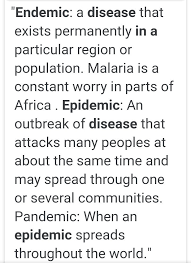 • malaria is endemic to many parts of africa while a viral infection may take on epidemic proportions in a particular. State The Difference Between Epidermic And Endemic Diseases Brainly In