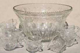 Check spelling or type a new query. Crystal Clear Pressed Glass Harvest Grapes Pattern Punch Bowl Cups Set Vintage Wedding Glassware Vintage Punch Bowl Set Punch Bowl Cups Wedding Glassware