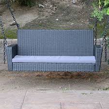 Beautiful Black Wicker Porch Swing For Your Beach Home Porch Swing Chair Porch Swing Wicker Patio Furniture Sets