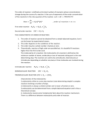 Write Two Similarity Between Order Of Reaction And Molecularity.​ -  Brainly.In