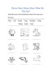 Melted crayon brown bear (my little me). Brown Bear Brown Bear Work Sheet Esl Worksheet By Bano