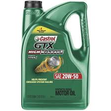 Castrol Gtx High Mileage 20w 50 Synthetic Blend Motor Oil 5 Quarts Walmart Com In 2020 Motor Oil Castrol Oil Mileage
