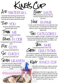 キングスカップのルール。猫のパーティー。猫の誕生日パーティー。