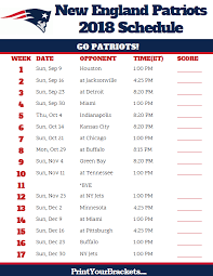 Printable New England Patriots Football Schedule Patriots Schedule New England Patriots Schedule New England Patriots