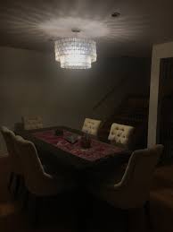It depends on the size of the table, the diameter and height of the fixture, and the height of the ceiling. Dining Room Chandelier Height