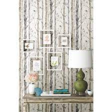 Roommates Birch Trees White And Brown Floral Vinyl Peel Stick Wallpaper Roll Covers 28 18 Sq Ft Rmk9047wp The Home Depot In 2021 Birch Tree Wallpaper Birch Tree Wall Decal White Birch Trees