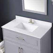 Ove Decors Denver 36 W X 22 D Pebble Gray Vanity And White Cultured Stone Vanity Top With Rectangular Undermount Bowl At Menards