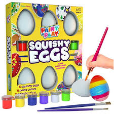 Squishy Painting Arts And Crafts Kit Kids Art Activities Easter Egg Craft Gift For Girls Boys Decorate 6 Slow Rising White Squishies With Paint Walmart Com Walmart Com