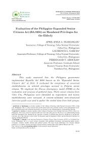Once he attains 60 years, his status as senior citizen in that financial year, gives him some relief. Pdf Evaluation Of The Philippine Expanded Senior Citizens Act Ra 9994 On Mandated Privileges For The Elderly