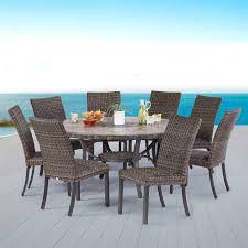 Agio 9 Piece Springdale Woven Dining Set In 2021 Patio Furniture Collection Outdoor Furniture Sets Patio Dining Set