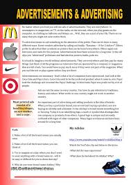 Advertisements And Advertising Reading Comprehension Worksheets English Reading English Language Teaching