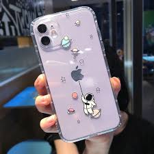 Cute Cartoon Astronaut Planet Star Phone Case For Iphone 11 Pro Max X Xs Xr 7 8 Plus Funny Transparent Soft Tpu Shockproof Cover Fitted Cases Star Phone Case Phone Case Diy