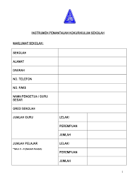 Di peringkat sekolah menengah mahu pun universiti. Instrumen Pemantauan Kokurikulum