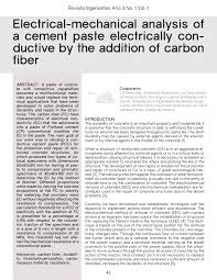 PDF) Electrical-mechanical analysis of a cement paste electrically  conductive by the addition of carbon fiber
