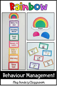 Behavior Management Chart And Resources Rainbow Theme