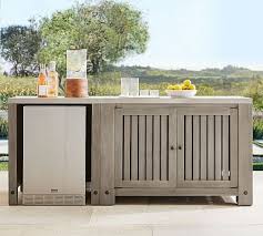 Abbott Outdoor Kitchen Refrigerator Amp Double Door Cabinet Gray Wash Potterybarn In 2020 Outdoor Kitchen Island Outdoor Refrigerator Outdoor Furniture