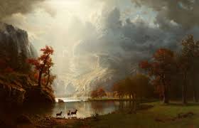 Albert Bierstadt Sierra Nevada Morning 1870 Albert Bierstadt Paintings Hudson River School Albert Bierstadt