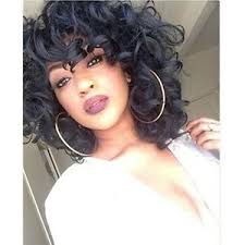 We think, black girls short hairstyles are special their own. Women Short Wavy Fluffy Black Synthetic Curly Hair Bangs Heat Resisitant Wigs Ebay