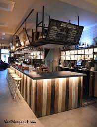 Bar Betimmerd Met Sloophout Geeft In Combinatie Met Het Staal Een Gave Industriele Look Gemaakt Door Van Sloo Bar Interieur Restaurant Interieur Bar Ontwerpen