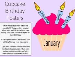 Cupcake Birthday Posters Charts Happy Birthday Start Of The Year