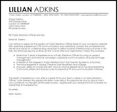 Public Relations Officer Cover Letter Sample Cover Letter Templates Examples