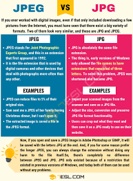 Jpg (jpeg image) is a lossy image compression format, compression method is usually lossy, based on the discrete cosine transform (dct), encodings include: Jpg Vs Jpeg Useful Difference Between Jpeg Vs Jpg 7esl