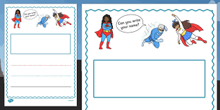 Let's look at why name practice is important, some alternative ideas for making these feel less worksheety, and how to make the. Superhero Themed Name Writing Worksheet Portrait