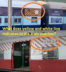 What Does Yellow And White Line Indicates On The Train Coaches