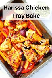 Harissa Chicken Traybake Recipe Chicken Tray Bake Harissa Chicken Yummy Chicken Recipes