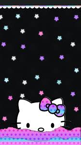 Download the background for free. Hello Kitty Wallpapers Desktop Black Wallpaper Cave
