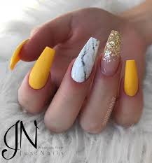 How to remove acrylic nails. 76 Stunning Yellow Acrylic Nail Art Designs For Summer Winter Nails Acrylic Yellow Nails Design Pretty Acrylic Nails
