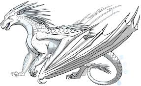 Lynx Is A Female Icewing With An Unusual Pattern Of Dark Blue Scales Scattered Across Her White Wings Wings Of Fire Dragons Wings Of Fire Dragon Coloring Page