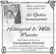 Dokumente Diamantene Hochzeit Hilde Und Willi Kracke