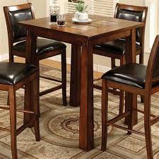 Furniture Of America Cm3590bt Living Stone Square Bar Pub Table Tobacco Oak Bar Table Furniture Wood Bar Table