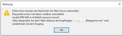 550 invalid dns mx or a/aaaa resource record problem: Using Eprint From Gmx Account Hp Support Community 7453726
