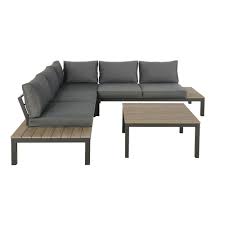 Salon De Jardin 6 Places Gris Anthracite Et Table Basse Andaman Gartenmobel Niedrige Tische Lounge Mobel
