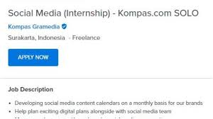 Idemitsu lube techno indonesia membuka lowongan kerja. Kompas Gramedia Group Solo Buka Lowongan Social Media Internship Untuk Mahasiswa Dan Fresh Graduate Tribunnewswiki Com Mobile