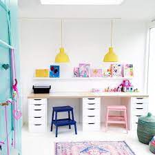 This kids study room idea works for all ages but is especially important for younger children! 12 Inspiring Study Areas For Kids Petit Small Kids Writing Desk Kids Workspace Playroom Desk