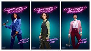 With karen gillan, carla gugino, lena headey, michelle yeoh. Gunpowder Milkshake Character Posters And Their Weapons Of Choice The Nerds Of Color