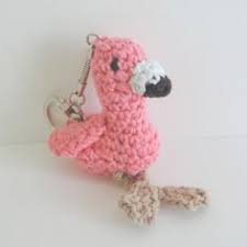 Porte Cles Flamant Rose En Coton Crochet Tricot Et Crochet Rose Au Crochet Crochet
