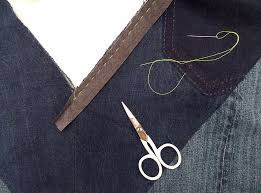 Measure a v from the shoulder seams down to a point on the front of the garment. How To Apply Bias Binding As A Facing To A V Neck An Excerpt From My Refashioners 2016 Jeanius Project Wendy Ward