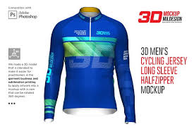 Download mockup provides you great collection of free psd mockup resources. 3d Men S Cycling Jersey Half Zip Ls Creative Photoshop Templates Creative Market