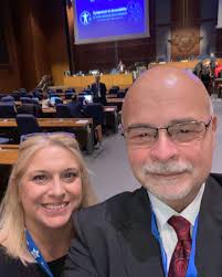 Photos from the Joint ICAO ACI IATA Conference in Montreal, Canada where we  were able to learn more about accessibility in civil aviation! Image  Descriptions: Two pictures: Each picture is a smiling