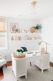 These 8 Home Office Shelving Ideas Are Worth A Few Extra Holes In Your Wall Hunker In 2021 Cozy Home Office Home Office Design Home Office Decor